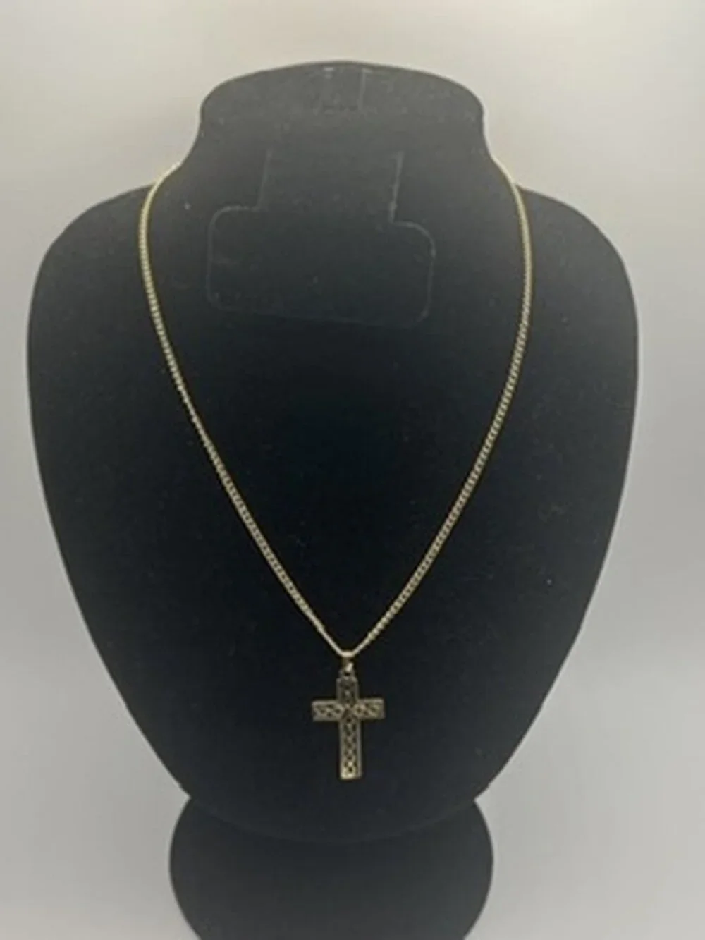 Vintage Cross Pendant Real Gold Chain Plated Stainless Steel Unisex Polished